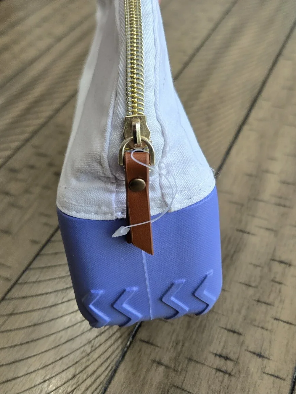 BOGG BAG Two-Tone White and Lavender Cosmetic Pouch